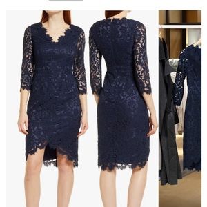 NWT Eliza J high low sheath navy blue dress